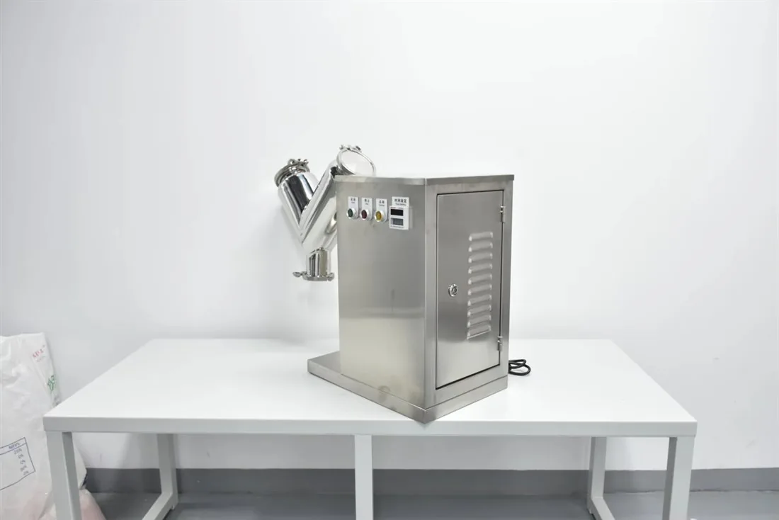 5 Litre V-Type Mixer side view with control cabinet