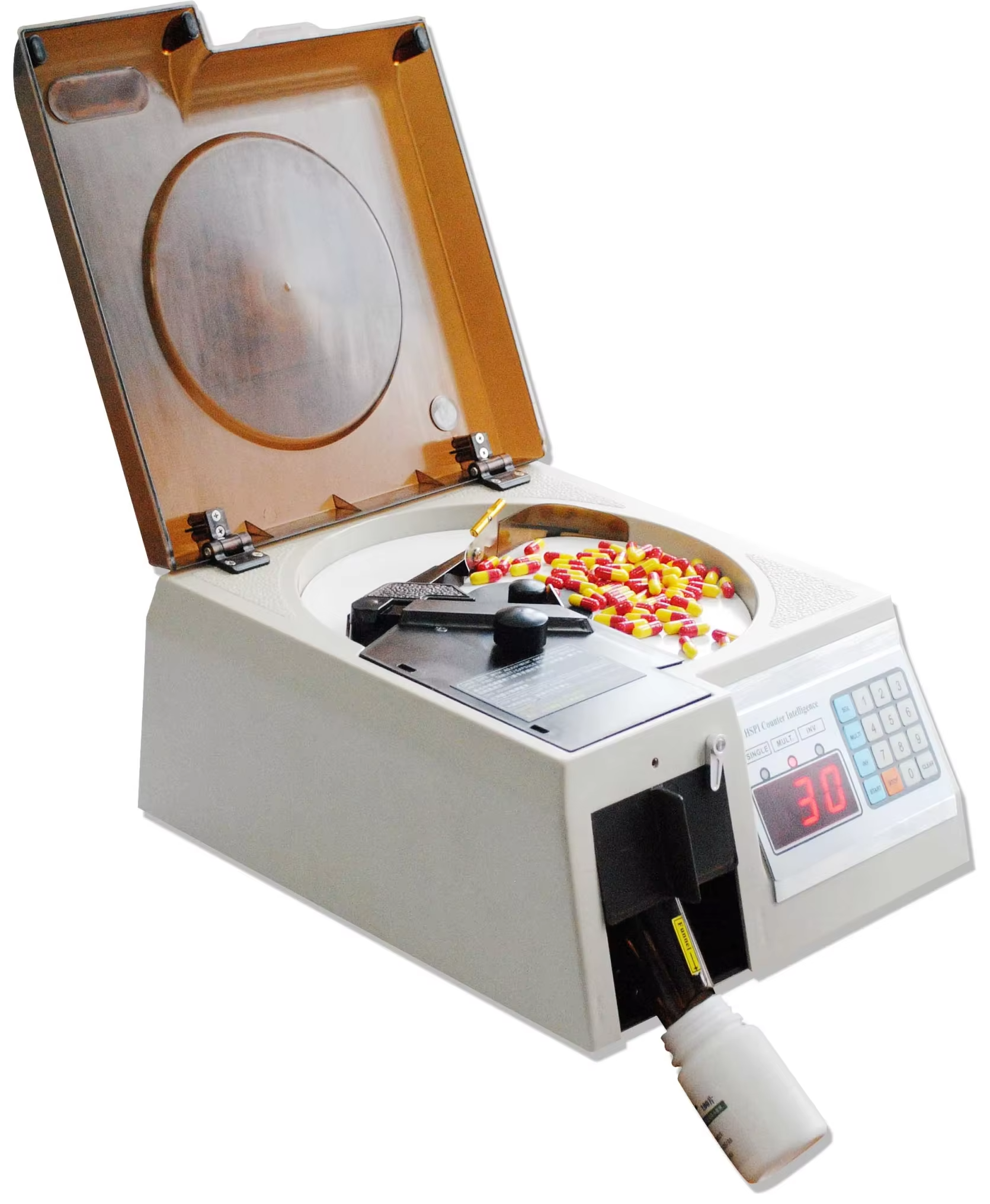 Pill counter machine open disc